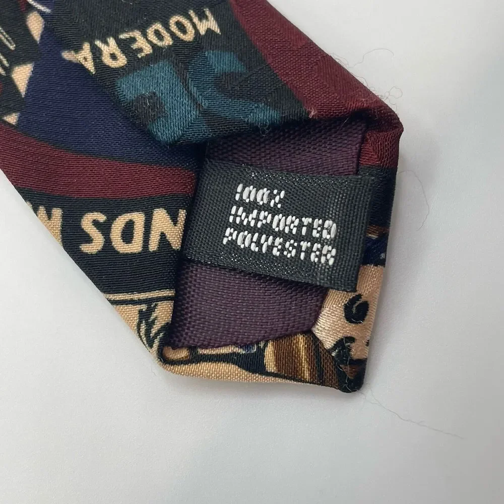 Vtg Bugle Boy Mens Tie‎ Art Deco Ritz Carlton Roosevelt Hotel 3 3/4